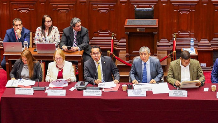 Presidente del JNE sustenta partida adicional de S/ 88.19 millones para procesos electorales de 2027. Fotografía publicada por Jurado Nacional de Elecciones en su sala de prensa de gob.pe.